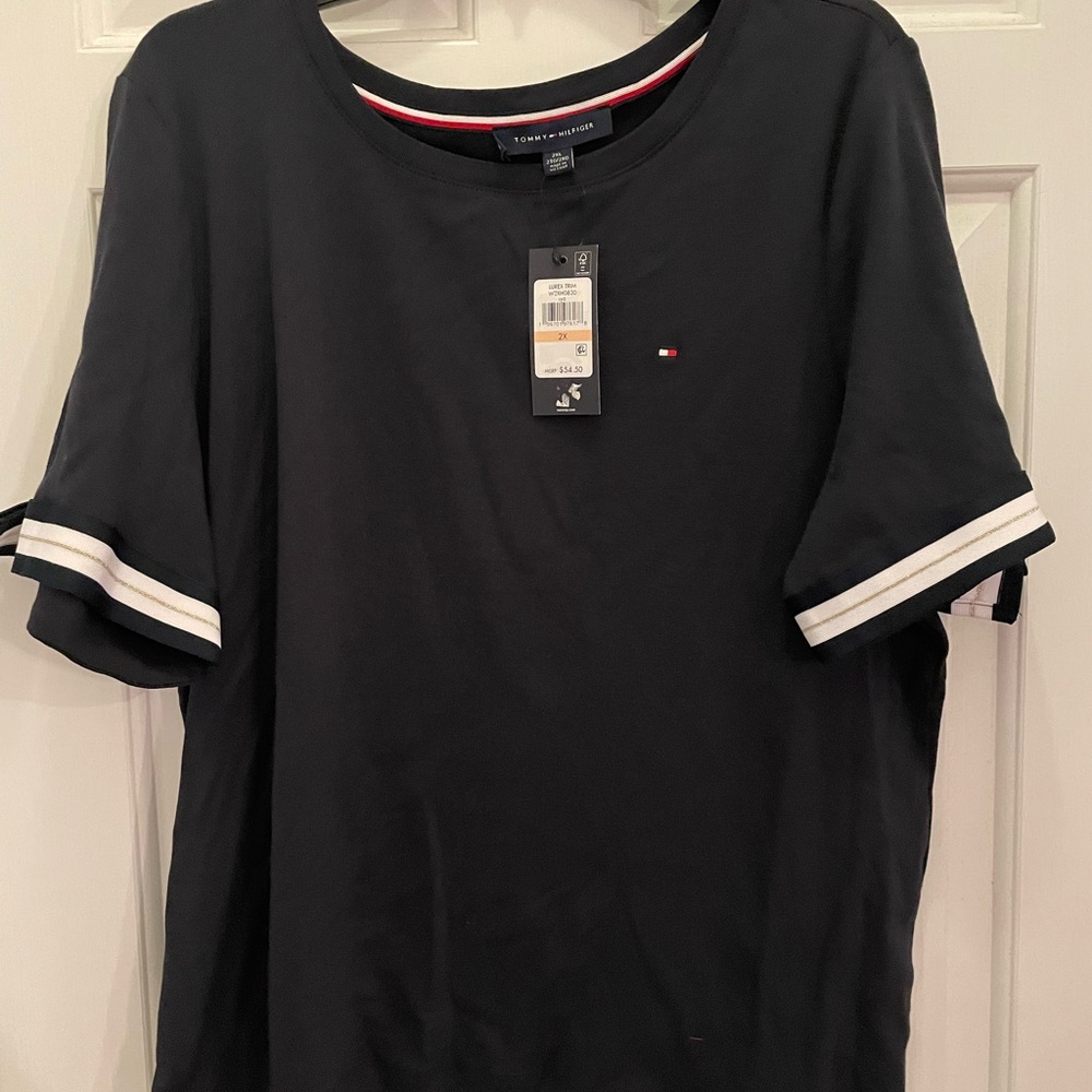Tommy Hilfiger Navy Blue Short Sleeve Tee with bows